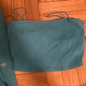 Alo yoga turquoise ribbed set
